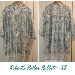 Roberta Roller Rabbit fringe tunic/ swim cover-up